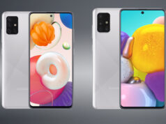 GA;axy A51 (kiri) dan A71 (kanan)