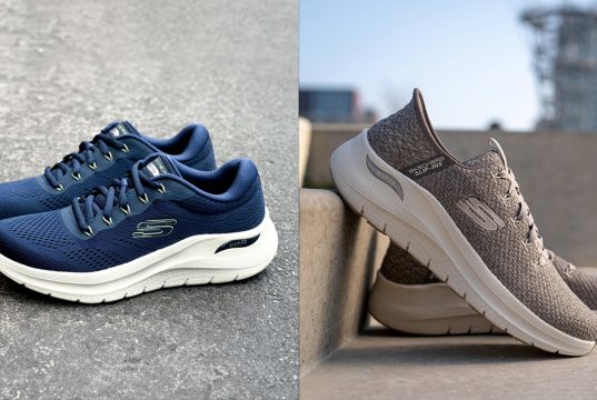 Kiri: Skechers Arch Fit dan kanan: Skechers Slip-Ins, with Arch Fit Technology