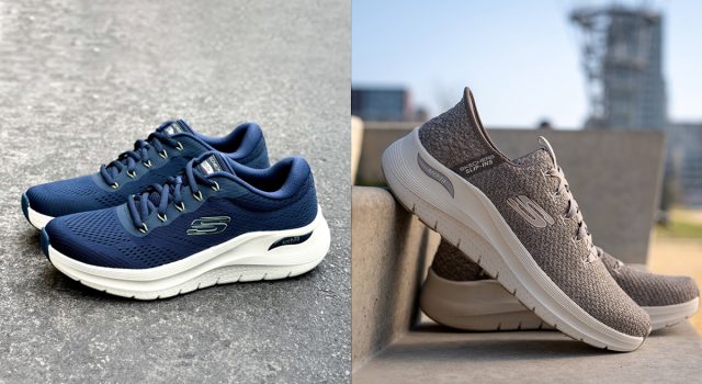 Kiri: Skechers Arch Fit dan kanan: Skechers Slip-Ins, with Arch Fit Technology