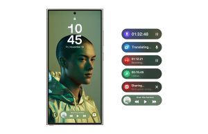 Ilustrasi antarmuka Samsung One UI 7 dengan fitur AI.