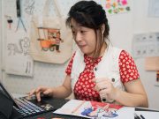 Desain karya seniman disabilitas dalam program Telkomsel Sambungkan Senyuman