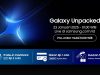 Poster teaser Galaxy Unpacked 2025 yang menampilkan sudut empat smartphone membentuk logo Galaxy AI terbaru