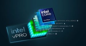 Gambar AI PC komersial terbaru dengan prosesor Intel Core Ultra (Series 2) di ajang MWC 2025