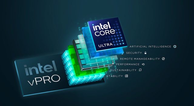 Gambar AI PC komersial terbaru dengan prosesor Intel Core Ultra (Series 2) di ajang MWC 2025