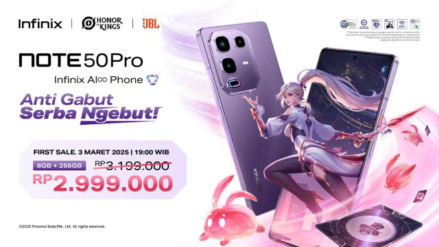 Infinix NOTE 50 Series – AI Gaming Phone terbaru dengan layar AMOLED 144Hz dan teknologi AI Smart Resource Management.