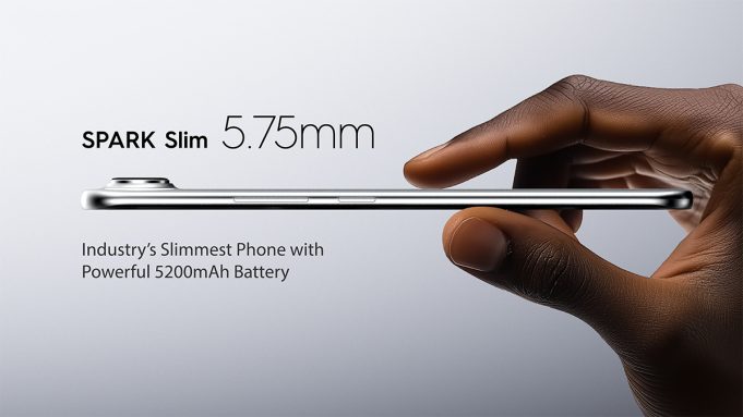 ECNO SPARK Slim, smartphone ultra-tipis dengan layar AMOLED dan baterai tahan lama.