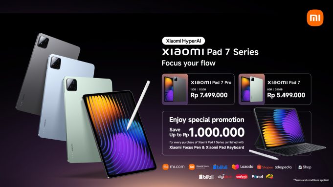 Xiaomi Pad 7 Series tablet terbaru dengan layar 3.2K dan Snapdragon, ideal untuk produktivitas dan hiburan.