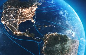 pusat data modern dengan jaringan AI canggih