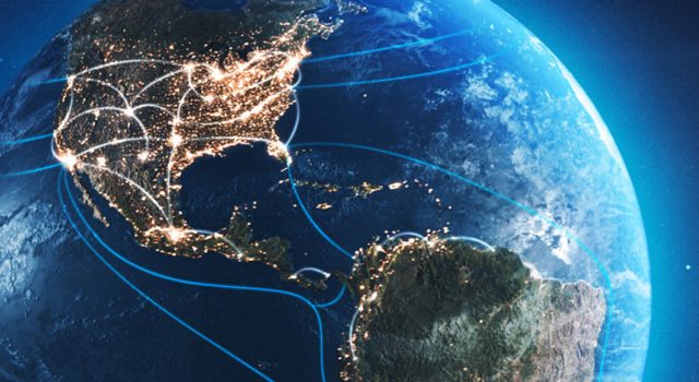 pusat data modern dengan jaringan AI canggih