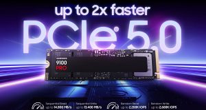 Samsung SSD 9100 PRO PCIe 5.0 dengan kecepatan tinggi dan desain heatsink baru.