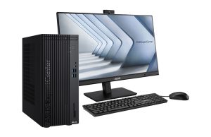 ASUS ExpertCenter DG500MER desktop lengkap dengan monitor, keyboard, dan mouse untuk sektor pemerintah