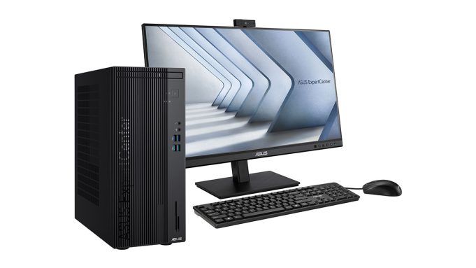 ASUS ExpertCenter DG500MER desktop lengkap dengan monitor, keyboard, dan mouse untuk sektor pemerintah
