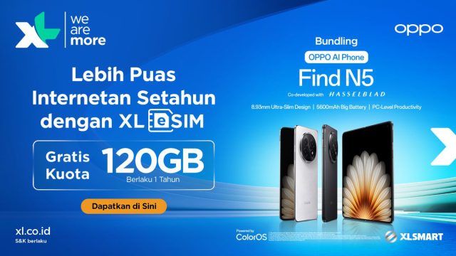 xlsmart-find-n5-tab-s10-fe aktivasi eSIM XLSMART di OPPO Find N5 dan Galaxy Tab S10 FE+