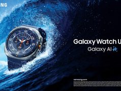 Samsung Galaxy Watch Ultra Titanium Blue dengan memori 64GB dan fitur kesehatan AI canggih untuk olahraga dan gaya hidup aktif.