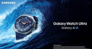 Samsung Galaxy Watch Ultra Titanium Blue dengan memori 64GB dan fitur kesehatan AI canggih untuk olahraga dan gaya hidup aktif.