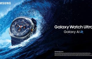 Samsung Galaxy Watch Ultra Titanium Blue dengan memori 64GB dan fitur kesehatan AI canggih untuk olahraga dan gaya hidup aktif.