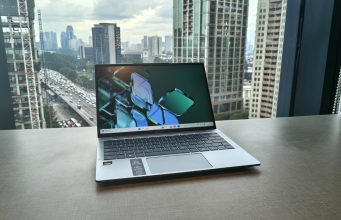 Laptop Polytron Luxia R5 dengan prosesor AMD Ryzen 5 dan layar IPS WUXGA 14 inci.
