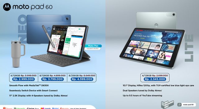 Motorola Luncurkan Moto Pad 60 Series untuk Berbagai Kebutuhan Pengguna