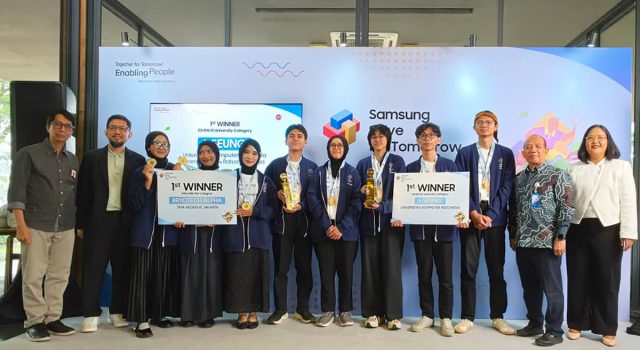 Samsung Solve for Tomorrow 2026 Umumkan Pemenang, BryotechAlpha dan I-SEUNG Raih Juara Pertama Tim BryotechAlpha dari SMA Negeri 81 Jakarta dan tim I-SEUNG dari Universitas Komputer Indonesia, pemenang Samsung Solve for Tomorrow 2026 kategori SMA/SMK/MA dan perguruan tinggi.