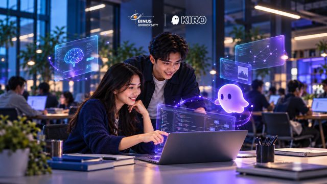 BINUS University menjadi universitas pertama di Indonesia yang memberikan akses gratis Kiro AI dari Amazon Web Services (AWS) selama satu tahun kepada mahasiswa melalui program Kiro for Students.