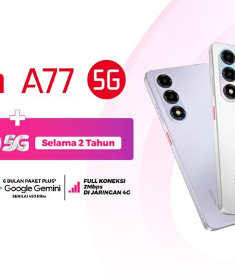 nubia A77 5G dan SMARTFREN Siapkan Paket Unlimited 5G, Ini Fitur yang Ditawarkan Materi promosi nubia A77 5G hasil kolaborasi dengan SMARTFREN, menawarkan internet Unlimited 5G selama 2 tahun, paket Google Gemini Plus selama 6 bulan senilai Rp450 ribu, serta koneksi 2 Mbps di jaringan 4G. Smartphone ditampilkan dalam tiga pilihan warna dengan dukungan AI dan NFC.